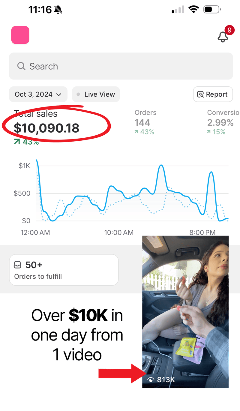 Over $10K in one day from 1 video